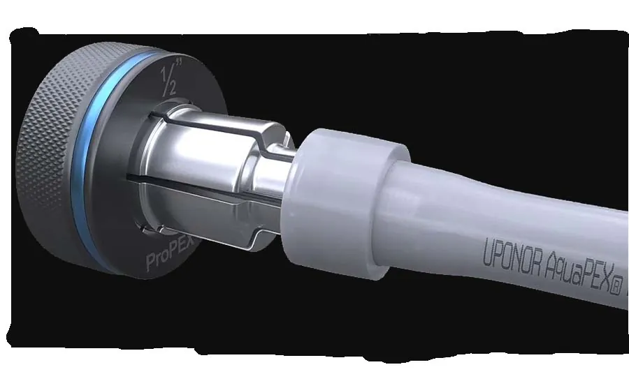 PEX-A expansion tool head with tubing, from our Rancho Santa Margarita guide: Navien Tankless Water Heater Installation for Rancho Santa Margarita Homes